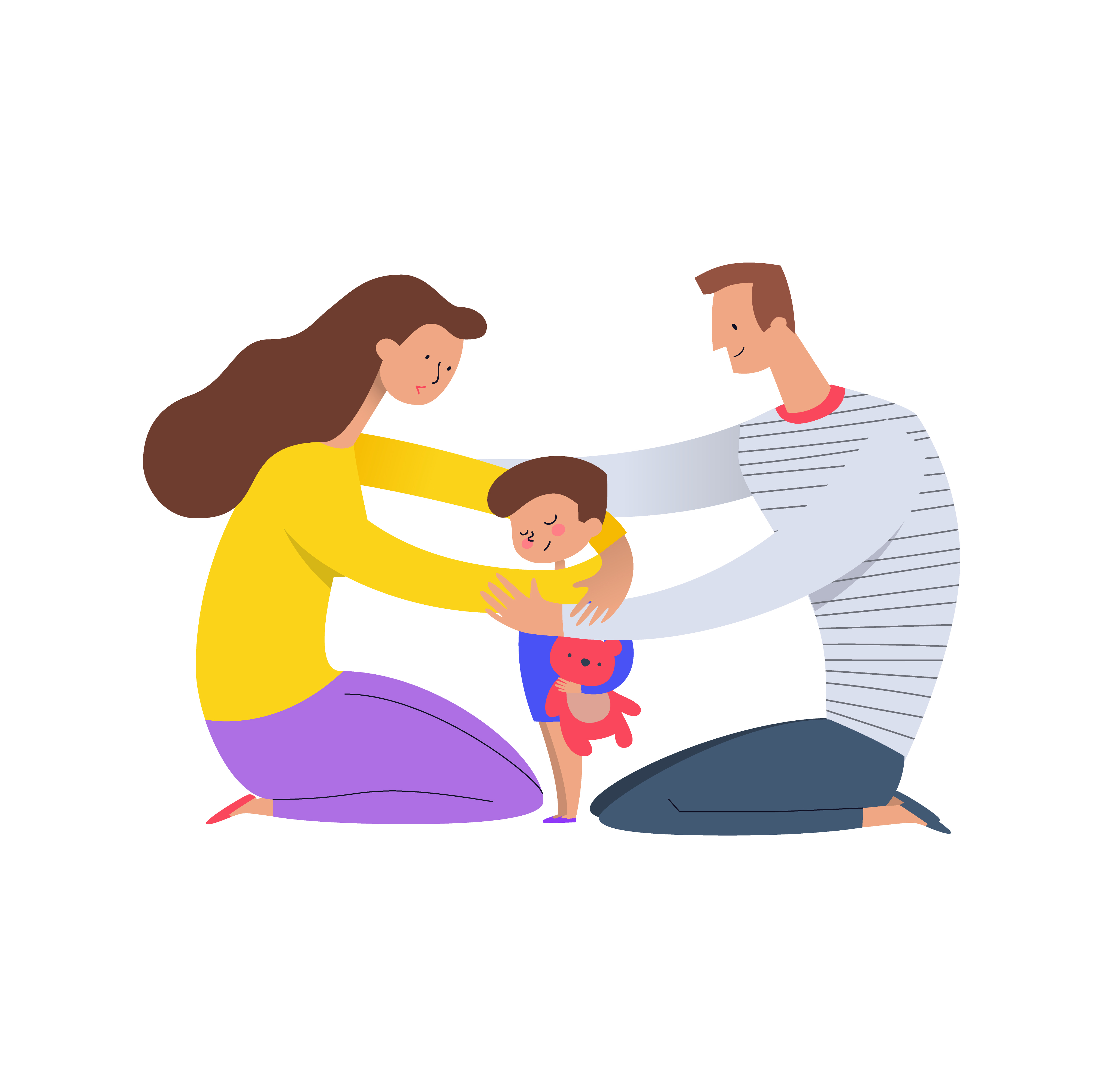 Маму папу обними. Ребенок обнимает маму и папу картины. Родители обнимают ребенка вектор. Счастливая семья на белом фоне. Родители и дети иллюстрация.