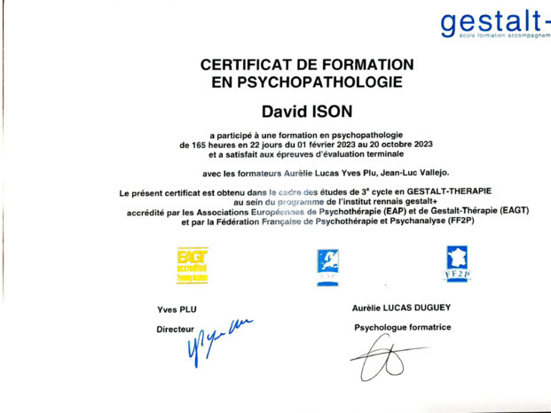 Certificat psychopathologie