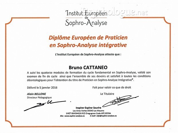 Diplôme Sophro analyse integrative