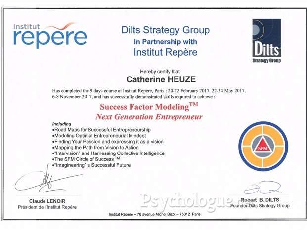 2017 Certificat Sucess Factor Modeling / Robert Dilts Institut Repère / Catherine Heuzé.jpg